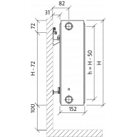 Renovacinis radiatorius Purmo Compact C 33, 550-600