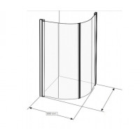 Lenkta dušo sienelė Ifo Space 2000, 90 cm, skaidrus stiklas