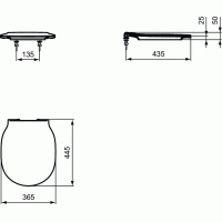 Dangtis WC Ideal Standard Connect, Air Thin lėtai nusileidžiantis