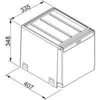 Šiukšliadėžė FRANKE, Cube 40, automatinis atidarymas, 2x14l.