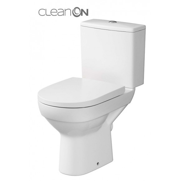 Pastatomas WC Cersanit, City Clean-On su lėtai nusileidžiančiu dangčiu