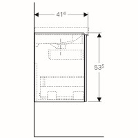 Spintelė praustuvui Geberit Acanto, 75 cm siauresnė, Balta