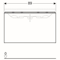 Spintelė praustuvui Geberit Acanto, 90 cm siauresnė, Balta