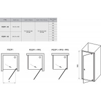 Varstomos dušo durys Ravak Pivot, PDOP1-90, satinas+stiklas Transparent