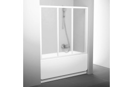 Stumdomos vonios durys Ravak, AVDP3-170, balta+stiklas Grape