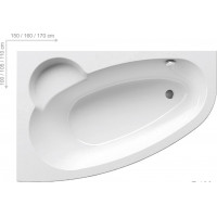 Akrilinė asimetriška vonia Ravak Asymmetric, 170x110 L