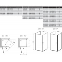Stačiakampės dušo kabinos sienelė Ravak Chrome, CRV1-80, blizgi+stiklas Transparent