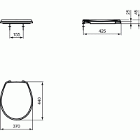 Dangtis WC Ideal Standard Contour 21, universalus