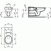 WC pakabinamas neįgaliesiems Ideal Standard, Contour 21
