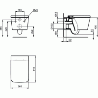 WC pakabinamas Ideal Standard Atelier, Blend Cube