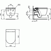 WC pakabinamas Ideal Standard Atelier, Blend Curve