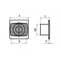 Ištraukiamasis vonios kambario ventiliatorius Tecnosystemi, Open-TH su laikmačiu ir drėgmės jutikliu