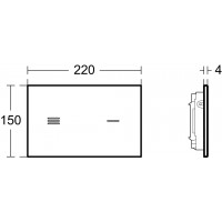 WC klavišas Ideal Standard ProSys, Elektroninis, Altes, juodas stiklas