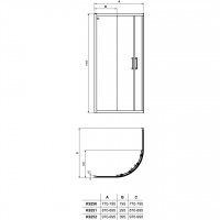 Pusapvalė dušo kabina Ideal Standard Connect 2, 100x100, juoda matinė
