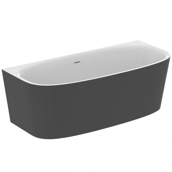Akrilo vonia Ideal Standard Dea, 180x80, statoma prie sienos, balta matinė/juoda matinė