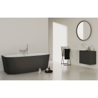 Akrilo vonia Ideal Standard Dea, 180x80, statoma prie sienos, balta matinė/juoda matinė