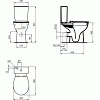 Pastatomo WC Ideal Standard neįgaliesiems puodas, Eurovit, paaukštintas (be bakelio)