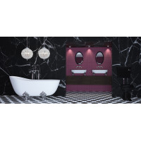 Akmens masės vonia Aura Damona 2 balta, 169x74 cm, su persipylimu