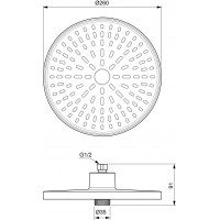 Stacionari dušo galva Ideal Standard, IdealRain Alu+ Ø 260 mm, chromas