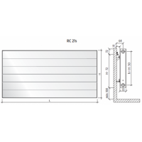 Radiatorius PURMO Ramo RC 21s, 600-2000, pajungimas šone