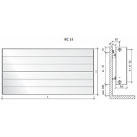 Radiatorius PURMO Ramo RC 33, 300-1200, pajungimas šone