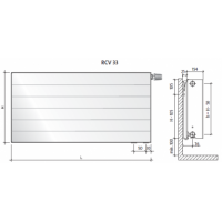 Radiatorius PURMO Ramo RCV 33, 500-400, pajungimas apačioje