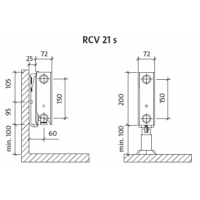 Radiatorius PURMO Ramo RCV 21s 200-, 1800, pajungimas apačioje (be laikiklių)