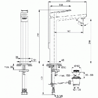 Praustuvo maišytuvas Ideal Standard Tonic II, Vessel, aukštas