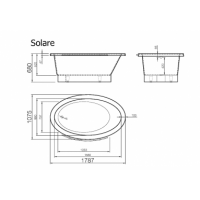 Akmens masės vonia Vispool Solare, 177x107 ovali balta