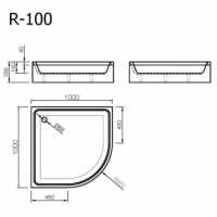 Akmens masės dušo padėklas Vispool, R-100 (R550)