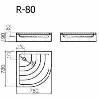 Akmens masės dušo padėklas Vispool, R-80 (R500)