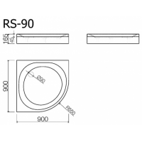 Akmens masės dušo padėklas Vispool, RS-90 (R550)