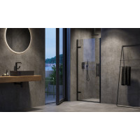 Varstomos dušo durys Ravak Cool!, COSD1-90 juodas+stiklas Transparent
