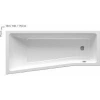 Akrilinė vonia Ravak BeHappy II, 170x75, kairinė