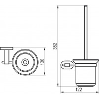 WC šepetys Ravak Chrome, CR 410.00 su indeliu (matinis stiklas)
