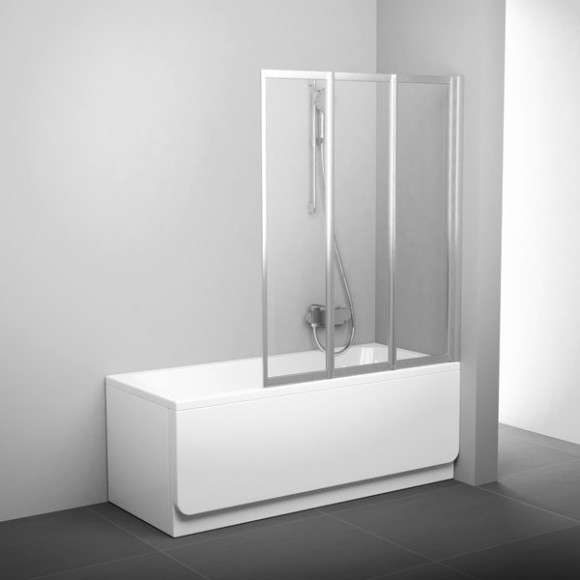 Sulankstoma vonios sienelė Ravak, VS3 100, satinas +stiklas Transparent